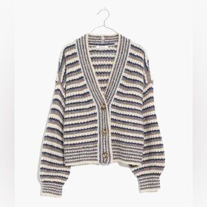 Madewell Waller Crop Cardigan Sweater in Stripe